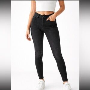 American Eagle Black Jegging Jeans Womens Size 6 Short Mid Rise Stretch Skinny